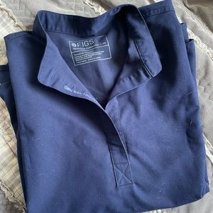Figs Navy Blue XS Rafaela Top